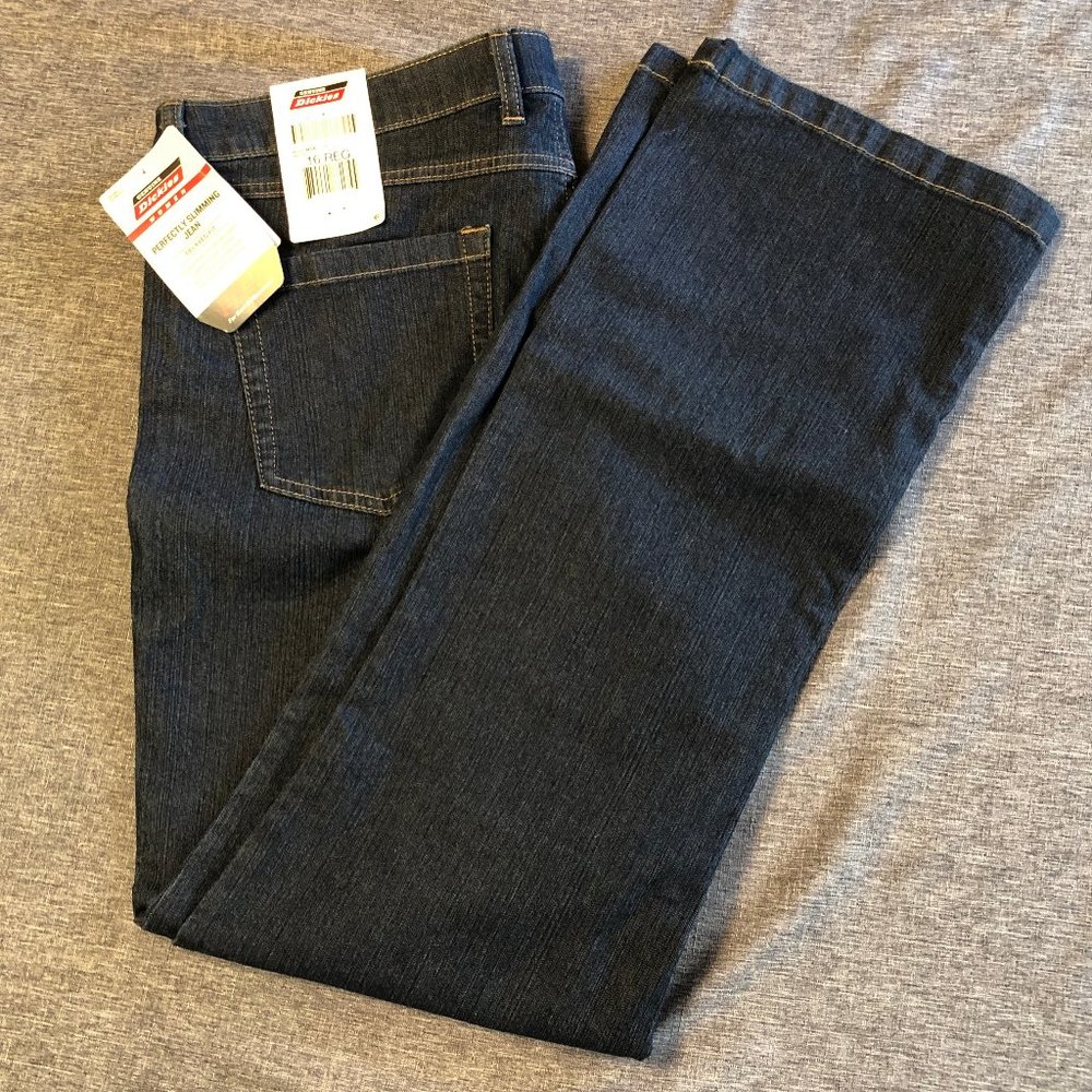 DICKIES Jeans - denim relaxed fit, tummy control - women's size 16R - blue - NWT